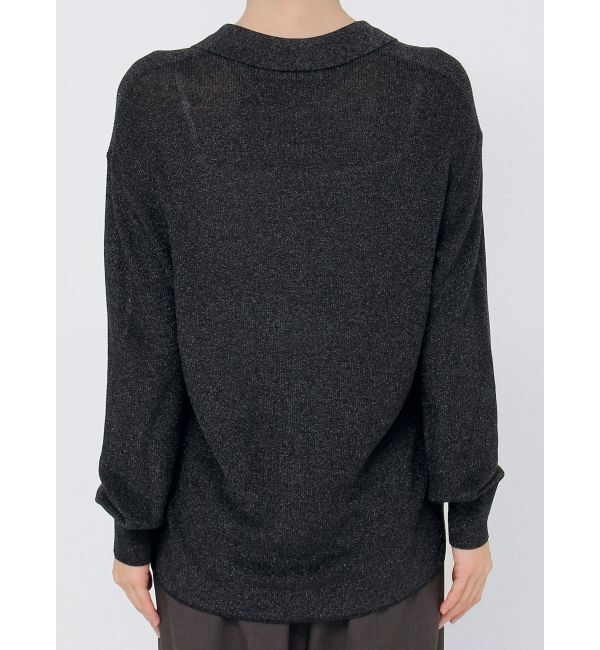 LAGUNAMOON「シャツカラーシアーニットカーディガン」|カーディガン|