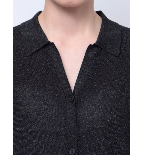 LAGUNAMOON「シャツカラーシアーニットカーディガン」|カーディガン|