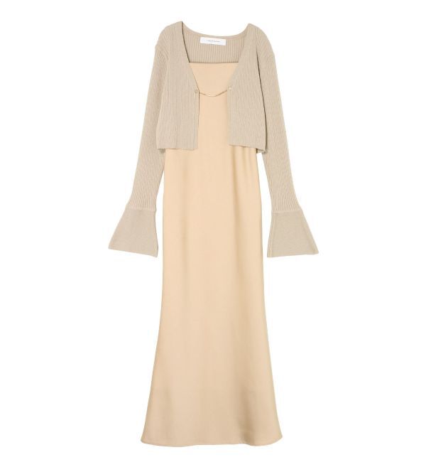 LAGUNAMOON「チェーン付きニットカーデセットワンピース」|ワンピース|