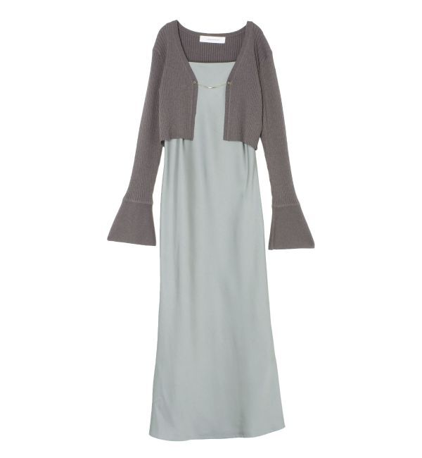 LAGUNAMOON「チェーン付きニットカーデセットワンピース」|ワンピース|