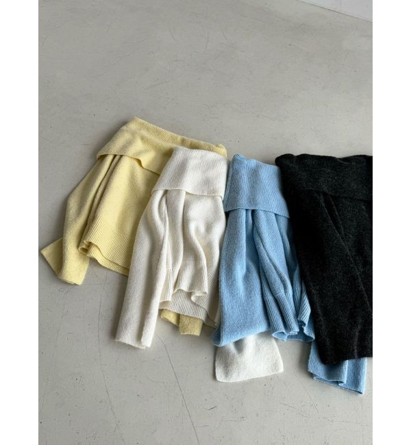 LAGUNAMOON「オフショルフレアスリーブニットプルオーバー」|ニット・セーター|