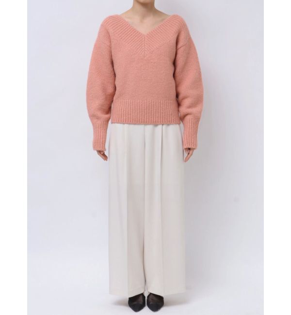 LAGUNAMOON「Vネックカラーショートニットプルオーバー」|ニット・セーター|