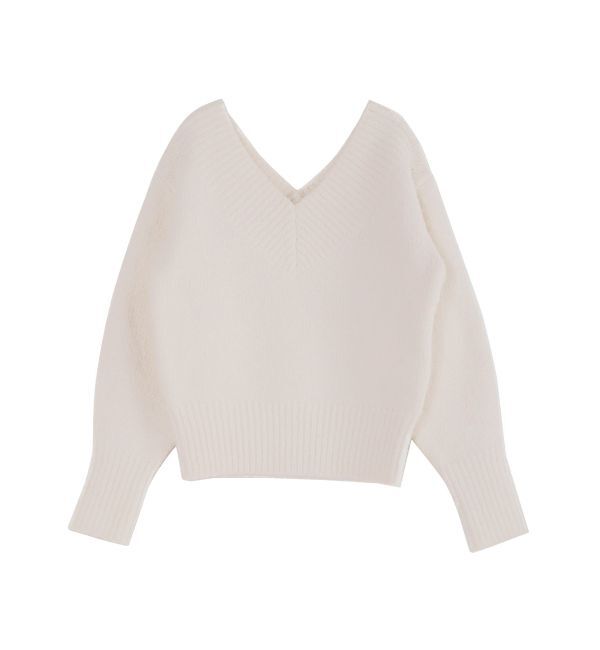 LAGUNAMOON「Vネックカラーショートニットプルオーバー」|ニット・セーター|