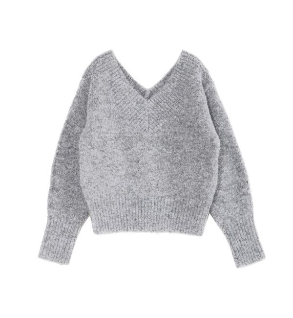 LAGUNAMOON「Vネックカラーショートニットプルオーバー」|ニット・セーター|