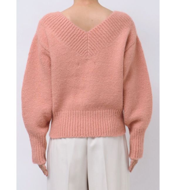 LAGUNAMOON「Vネックカラーショートニットプルオーバー」|ニット・セーター|