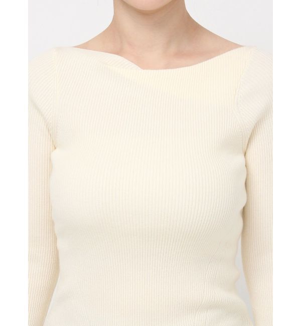 LAGUNAMOON「アシンメトリードレープフレアスリーブニット」|ニット・セーター|