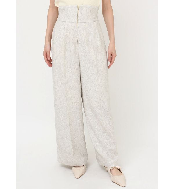 LAGUNAMOON「ツイードジップハイウエストワイドパンツ」|その他|