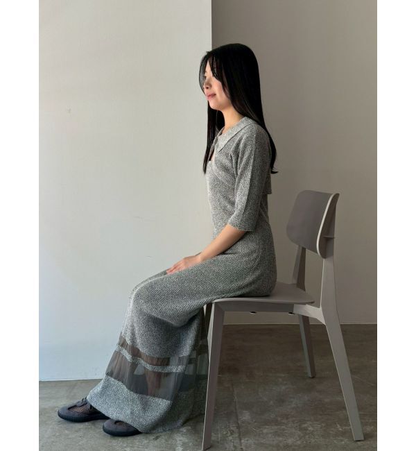 LAGUNAMOON「【riiさんコラボカラー・サイズあり】クロップドカーデセットニットワンピース」|ワンピース|