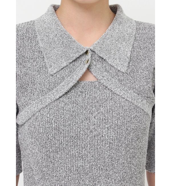 LAGUNAMOON「【riiさんコラボカラー・サイズあり】クロップドカーデセットニットワンピース」|ワンピース|