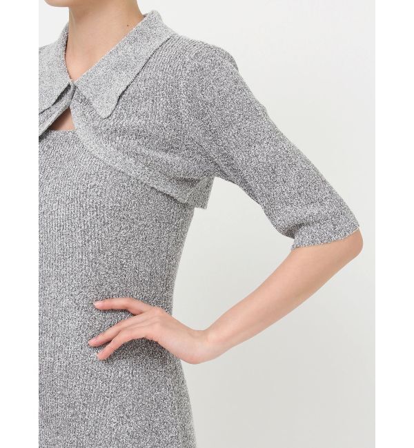 LAGUNAMOON「【riiさんコラボカラー・サイズあり】クロップドカーデセットニットワンピース」|ワンピース|