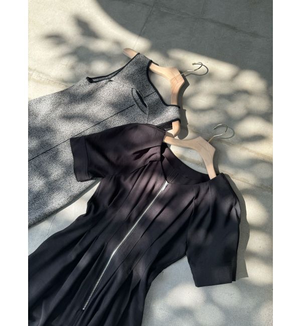 LAGUNAMOON「【追加生産/新色追加】フロントZIPウエストタックワンピース」|ワンピース|