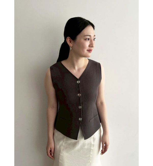 LAGUNAMOON「メタルボタンデザインニットベスト」|ニット・セーター|