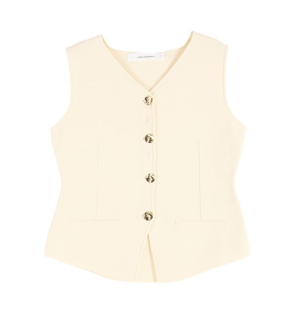 LAGUNAMOON「メタルボタンデザインニットベスト」|ニット・セーター|