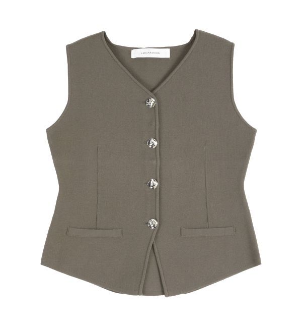 LAGUNAMOON「メタルボタンデザインニットベスト」|ニット・セーター|