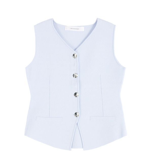 LAGUNAMOON「メタルボタンデザインニットベスト」|ニット・セーター|