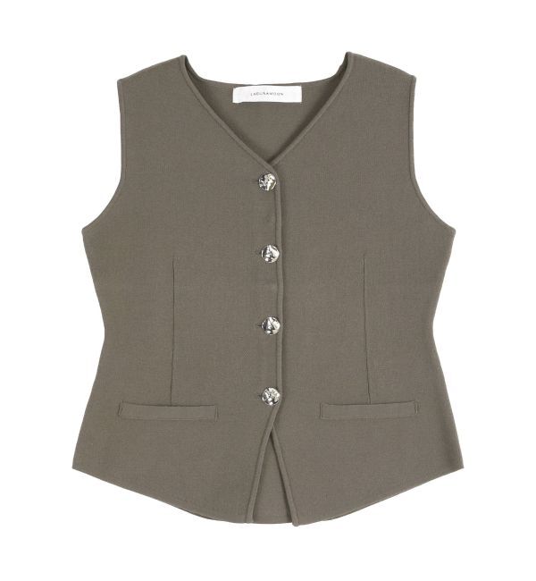 LAGUNAMOON「メタルボタンデザインニットベスト」|ニット・セーター|