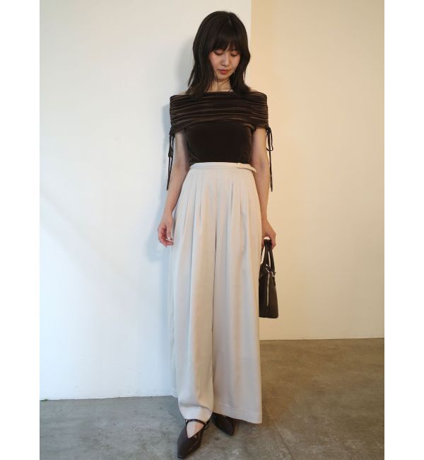 LAGUNAMOON「ライトベロアオフショルトップス」|Tシャツ・カットソー|