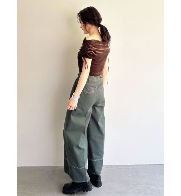 LAGUNAMOON「ライトベロアオフショルトップス」|Tシャツ・カットソー|