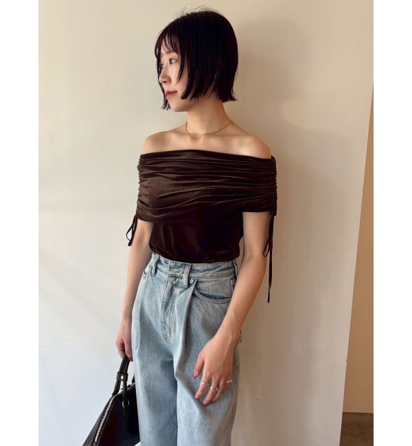 LAGUNAMOON「ライトベロアオフショルトップス」|Tシャツ・カットソー|