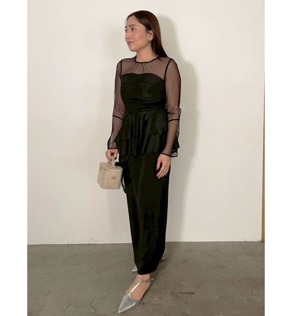 LAGUNAMOON「LADYアシンメトリーペプラムフリルドレス」|ドレス|