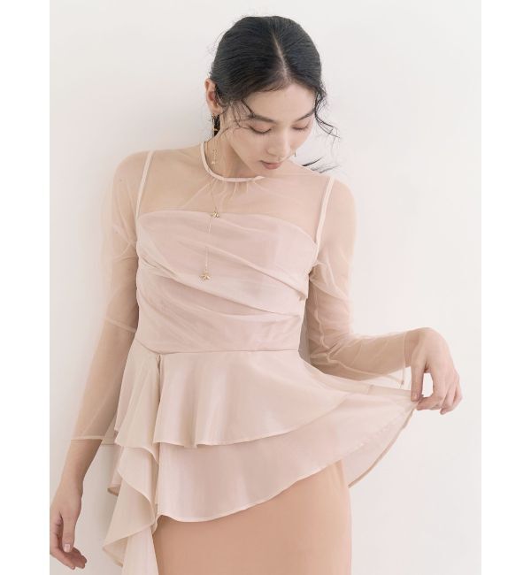 LAGUNAMOON「LADYアシンメトリーペプラムフリルドレス」|ドレス|