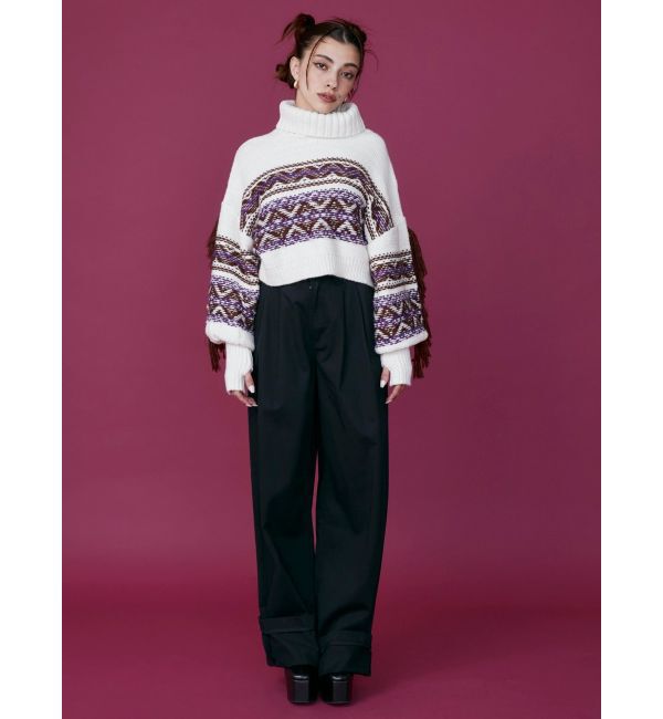 EVRIS「ロールアップタックワイドパンツ」|その他|