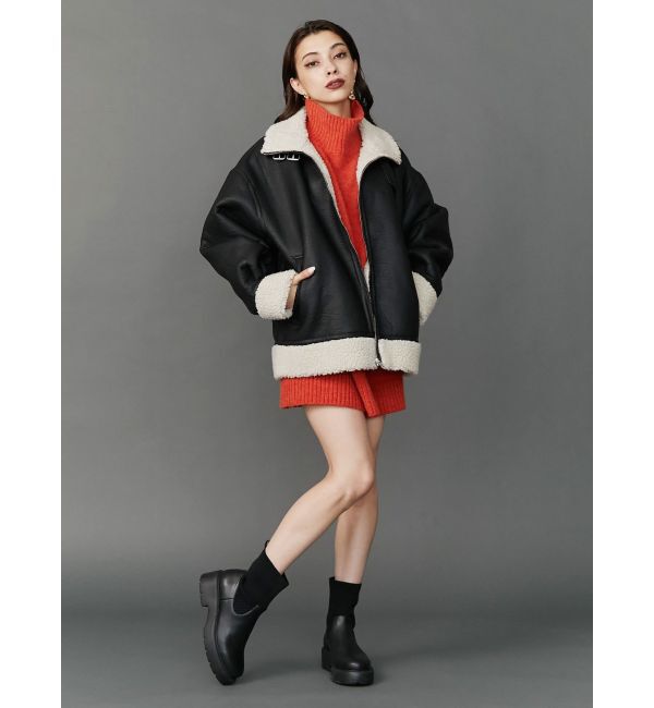 EVRIS「リブソックスミドルブーツ」|ショートブーツ|