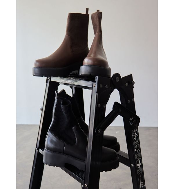 EVRIS「リブソックスミドルブーツ」|ショートブーツ|