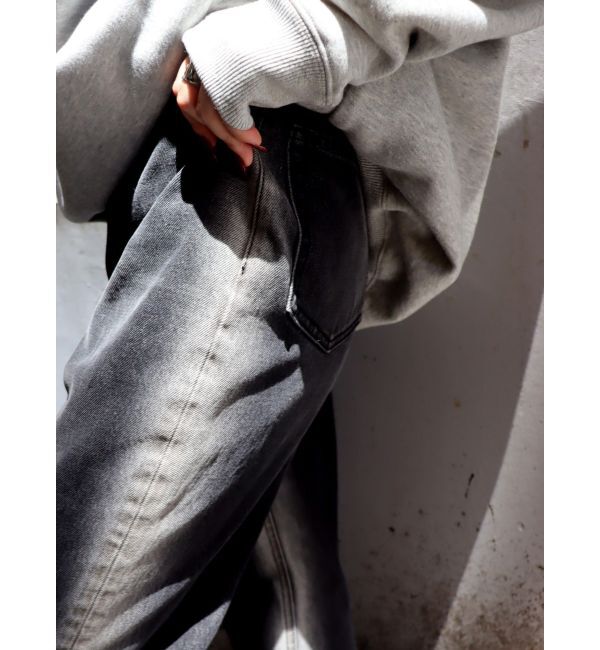 EVRIS「バイカラーワイドフレアデニムパンツ」|デニム|