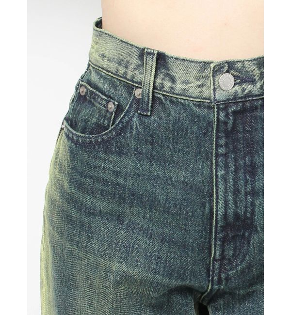 EVRIS「バイカラーワイドフレアデニムパンツ」|デニム|