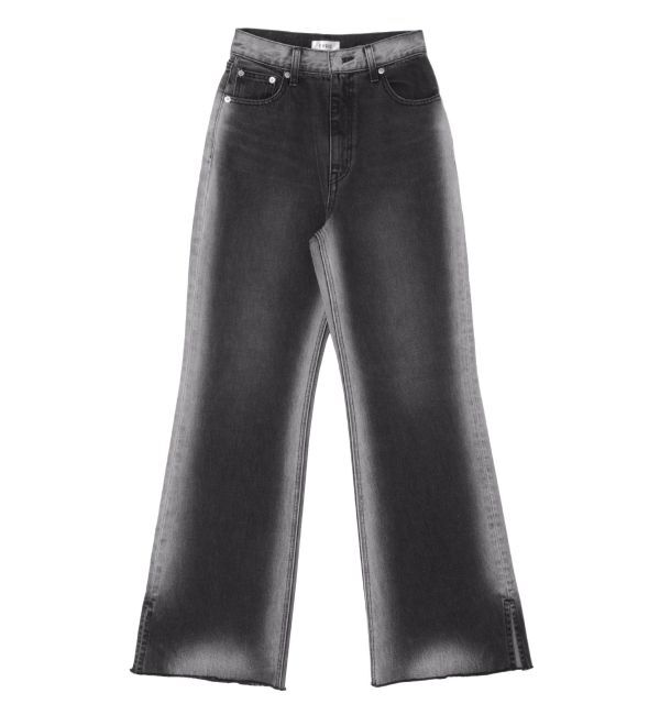 EVRIS「バイカラーワイドフレアデニムパンツ」|デニム|