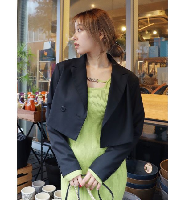 EVRIS「ショートレングスジャケット【セットアップ着用可能】」|テーラードジャケット|ブラック