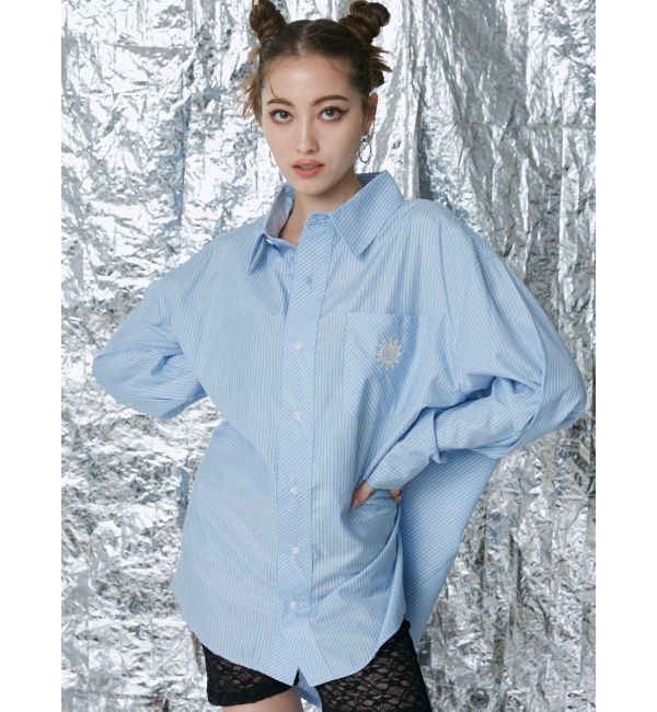 EVRIS「SUNNYストライプオーバーサイズシャツ」|シャツ・ブラウス|