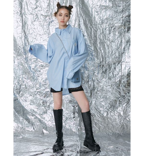 EVRIS「SUNNYストライプオーバーサイズシャツ」|シャツ・ブラウス|