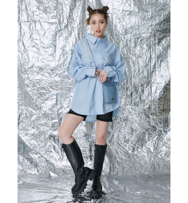 EVRIS「SUNNYストライプオーバーサイズシャツ」|シャツ・ブラウス|