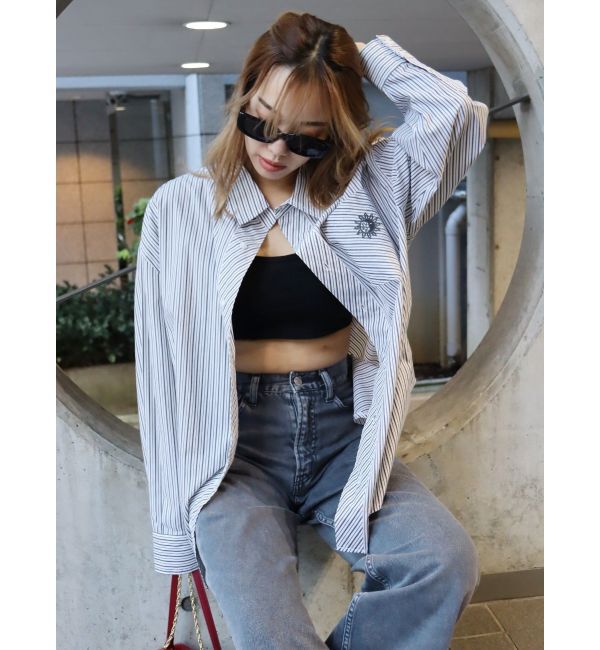 EVRIS「SUNNYストライプオーバーサイズシャツ」|シャツ・ブラウス|