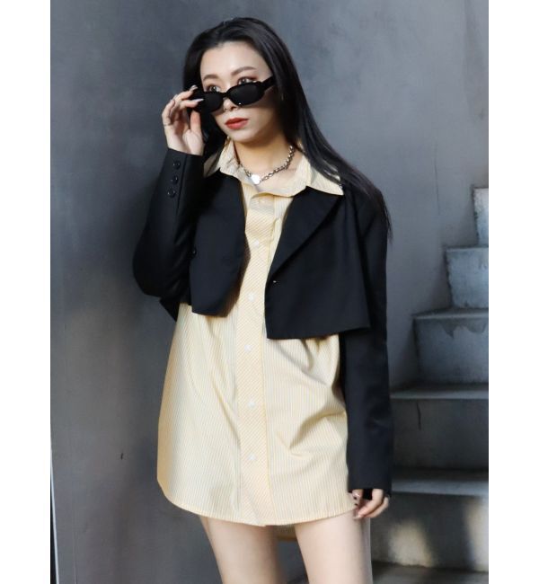 EVRIS「SUNNYストライプオーバーサイズシャツ」|シャツ・ブラウス|