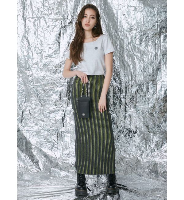 EVRIS「サイドスラッシュリブニットロングスカート」|スカート|