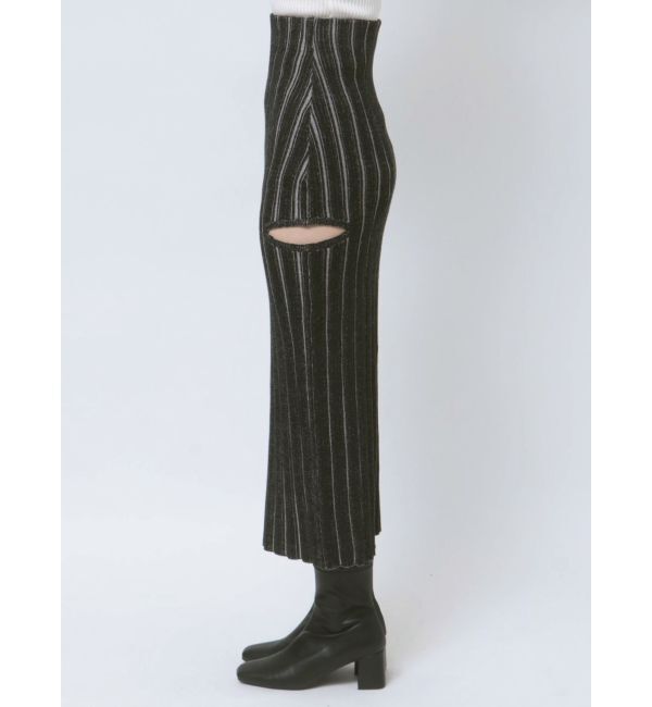 EVRIS「サイドスラッシュリブニットロングスカート」|スカート|