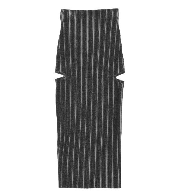 EVRIS「サイドスラッシュリブニットロングスカート」|スカート|