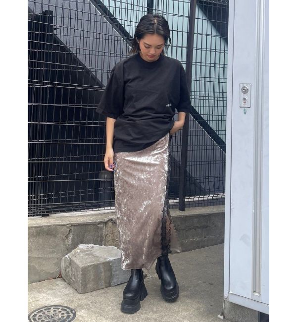 EVRIS「クラッシュベロアレーススカート」|スカート|