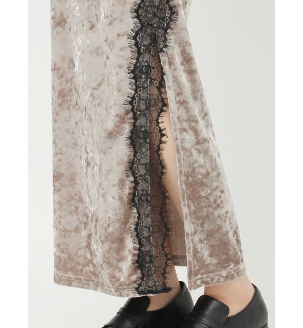 EVRIS「クラッシュベロアレーススカート」|スカート|