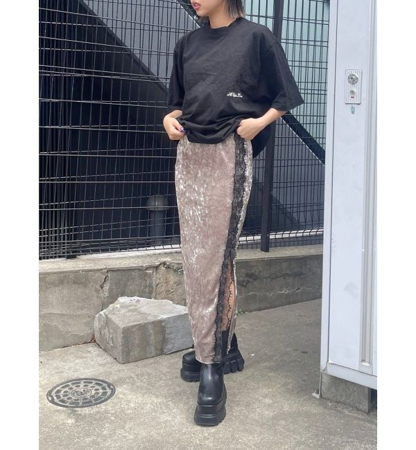 EVRIS「クラッシュベロアレーススカート」|スカート|