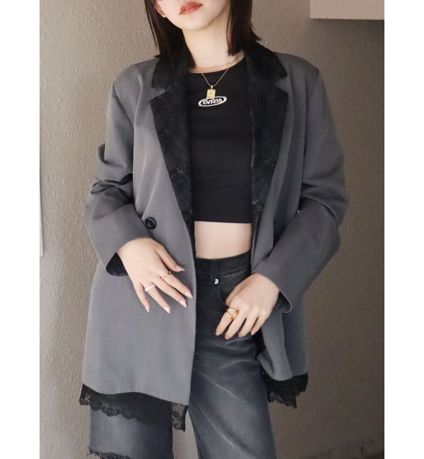 EVRIS「レースドッキングジャケット【セットアップ着用可能】」|テーラードジャケット|