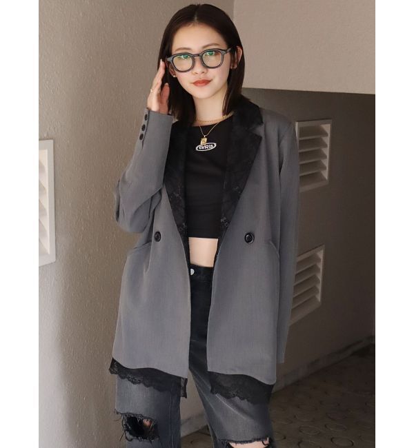 EVRIS「レースドッキングジャケット【セットアップ着用可能】」|テーラードジャケット|