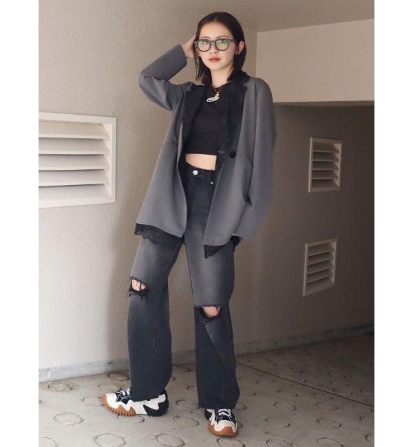 EVRIS「レースドッキングジャケット【セットアップ着用可能】」|テーラードジャケット|