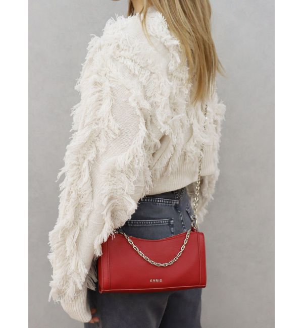 EVRIS「フリンジニットショートカーディガン」|カーディガン|