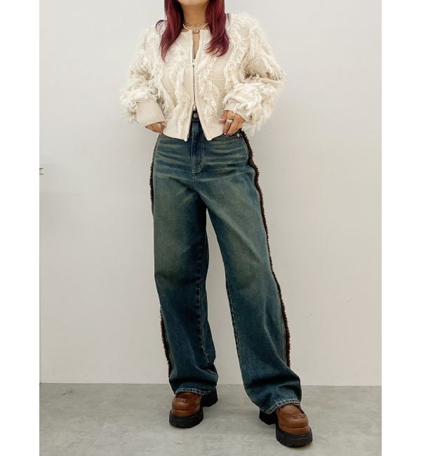 EVRIS「フリンジニットショートカーディガン」|カーディガン|