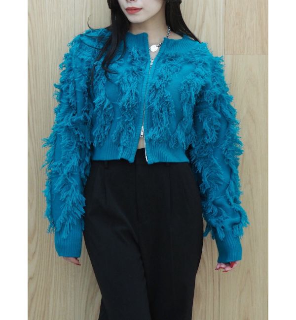 EVRIS「フリンジニットショートカーディガン」|カーディガン|