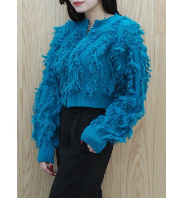 EVRIS「フリンジニットショートカーディガン」|カーディガン|